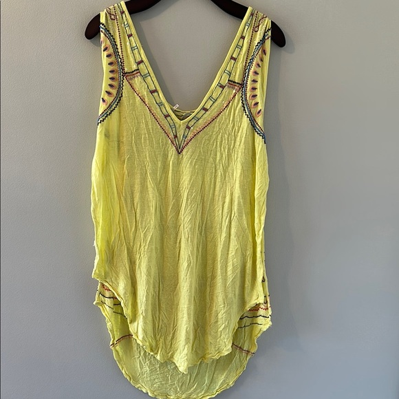 Free People Yellow Tank Top with Vibrant Design - Picture 3 of 5